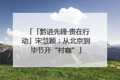「黔进先锋·贵在行动」宋慧颖：从北京到毕节开“村咖”