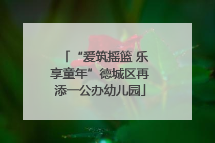 “爱筑摇篮 乐享童年”德城区再添一公办幼儿园