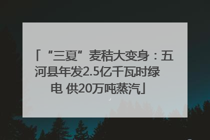 “三夏”麦秸大变身：五河县年发2.5亿千瓦时绿电 供20万吨蒸汽