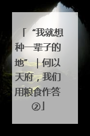 “我就想种一辈子的地”｜何以天府，我们用粮食作答②