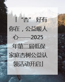 “杏” 好有你在，公益暖人心——2025 年第二届低保家庭杏树公益认领活动开启