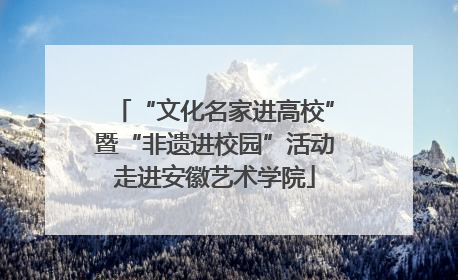 “文化名家进高校”暨“非遗进校园”活动走进安徽艺术学院