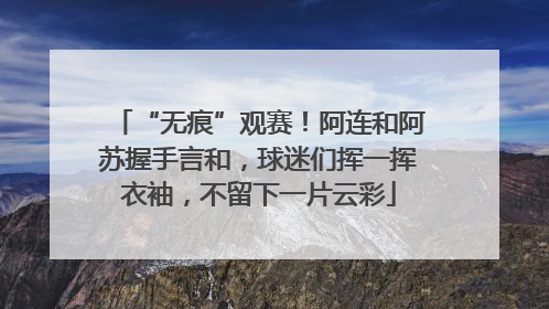 “无痕”观赛！阿连和阿苏握手言和，球迷们挥一挥衣袖，不留下一片云彩