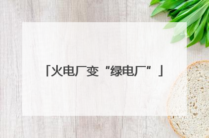 火电厂变“绿电厂”