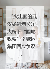 火出圈的武汉杨泗港长江大桥下“圈地收费”？城运集团回应争议