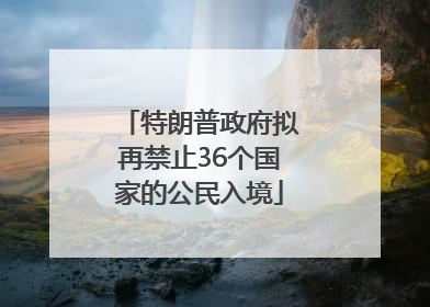 特朗普政府拟再禁止36个国家的公民入境