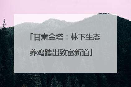 甘肃金塔：林下生态养鸡踏出致富新道