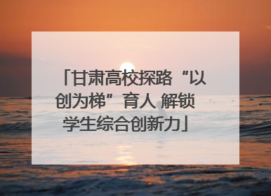 甘肃高校探路“以创为梯”育人 解锁学生综合创新力
