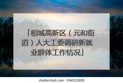 相城高新区（元和街道）人大工委调研新就业群体工作情况