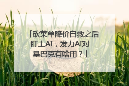 砍菜单降价自救之后盯上AI，发力AI对星巴克有啥用？