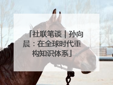 社联笔谈｜孙向晨：在全球时代重构知识体系