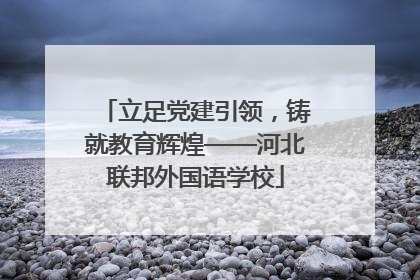 立足党建引领，铸就教育辉煌——河北联邦外国语学校