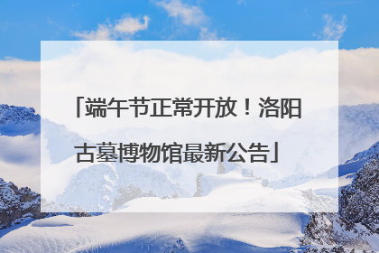 端午节正常开放！洛阳古墓博物馆最新公告