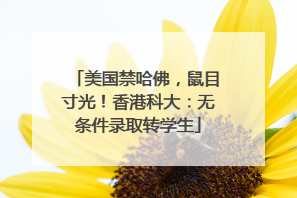 美国禁哈佛，鼠目寸光！香港科大：无条件录取转学生