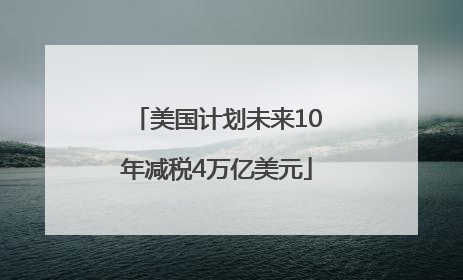美国计划未来10年减税4万亿美元