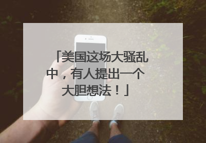 美国这场大骚乱中，有人提出一个大胆想法！