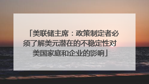 美联储主席：政策制定者必须了解美元潜在的不稳定性对美国家庭和企业的影响