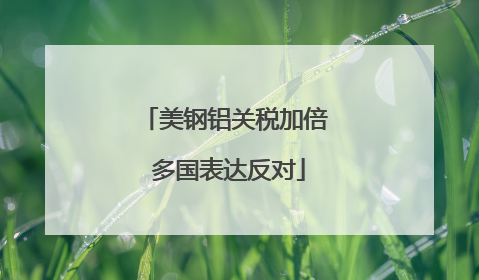 美钢铝关税加倍 多国表达反对