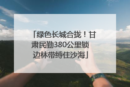绿色长城合拢！甘肃民勤380公里锁边林带缚住沙海