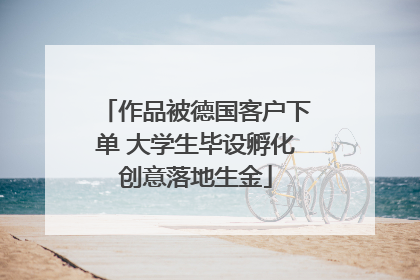 作品被德国客户下单 大学生毕设孵化创意落地生金