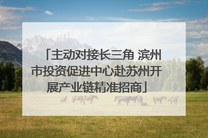 主动对接长三角 滨州市投资促进中心赴苏州开展产业链精准招商