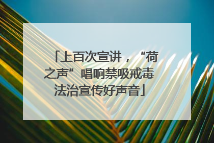 上百次宣讲，“荷之声”唱响禁吸戒毒法治宣传好声音