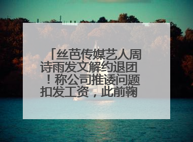丝芭传媒艺人周诗雨发文解约退团！称公司推诿问题扣发工资，此前鞠婧祎、赵粤等多名艺人解约