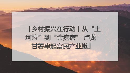 乡村振兴在行动丨从“土坷垃”到“金疙瘩” 卢龙甘薯串起富民产业链