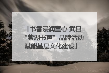 书香浸润童心 武昌“紫湖书声”品牌活动赋能基层文化建设