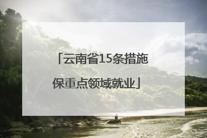 云南省15条措施保重点领域就业