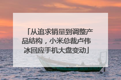 从追求销量到调整产品结构，小米总裁卢伟冰回应手机大盘变动