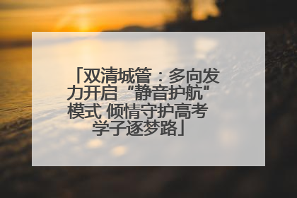双清城管：多向发力开启“静音护航”模式 倾情守护高考学子逐梦路