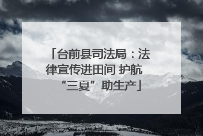 台前县司法局：法律宣传进田间 护航“三夏”助生产