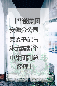 华能集团安徽分公司党委书记马冰武履新华电集团副总经理