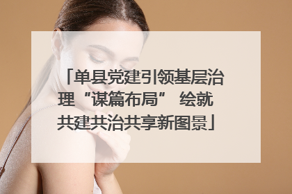 单县党建引领基层治理“谋篇布局” 绘就共建共治共享新图景
