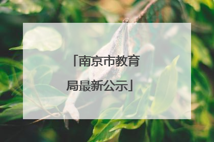 南京市教育局最新公示