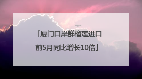 厦门口岸鲜榴莲进口 前5月同比增长10倍