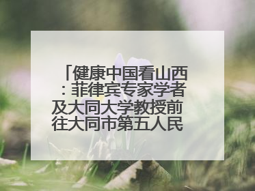 健康中国看山西：菲律宾专家学者及大同大学教授前往大同市第五人民医院参观交流