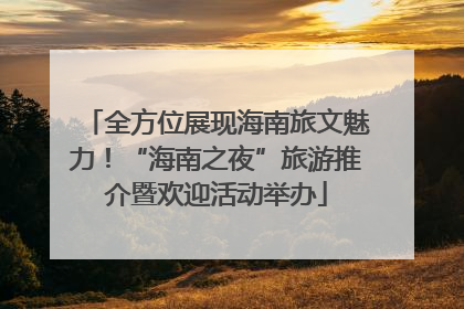 全方位展现海南旅文魅力！“海南之夜”旅游推介暨欢迎活动举办