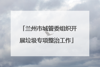 兰州市城管委组织开展垃圾专项整治工作