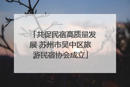共促民宿高质量发展 苏州市吴中区旅游民宿协会成立