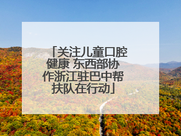 关注儿童口腔健康 东西部协作浙江驻巴中帮扶队在行动