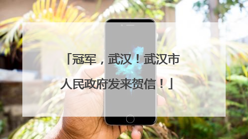 冠军，武汉！武汉市人民政府发来贺信！