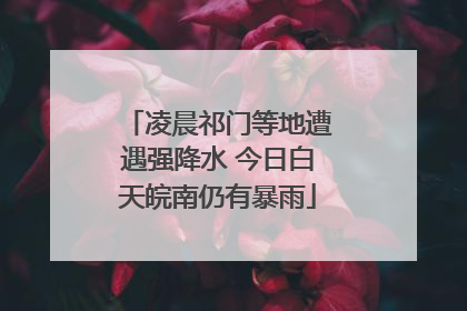 凌晨祁门等地遭遇强降水 今日白天皖南仍有暴雨