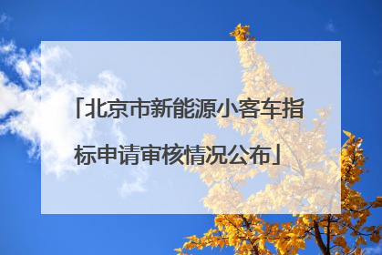 北京市新能源小客车指标申请审核情况公布