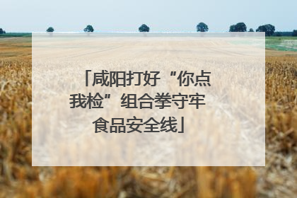 咸阳打好“你点我检”组合拳守牢食品安全线