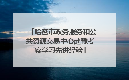 哈密市政务服务和公共资源交易中心赴豫考察学习先进经验