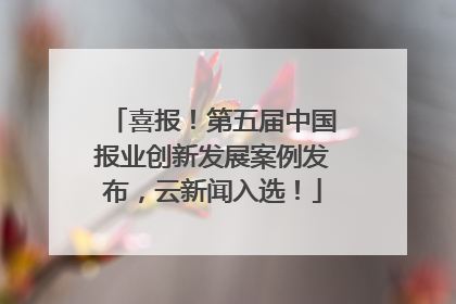 喜报！第五届中国报业创新发展案例发布，云新闻入选！