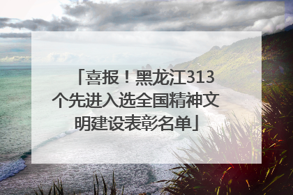 喜报！黑龙江313个先进入选全国精神文明建设表彰名单