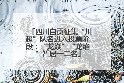 四川自贡征集“川超”队名进入投票阶段：“龙焱”“龙焰”暂居一二名